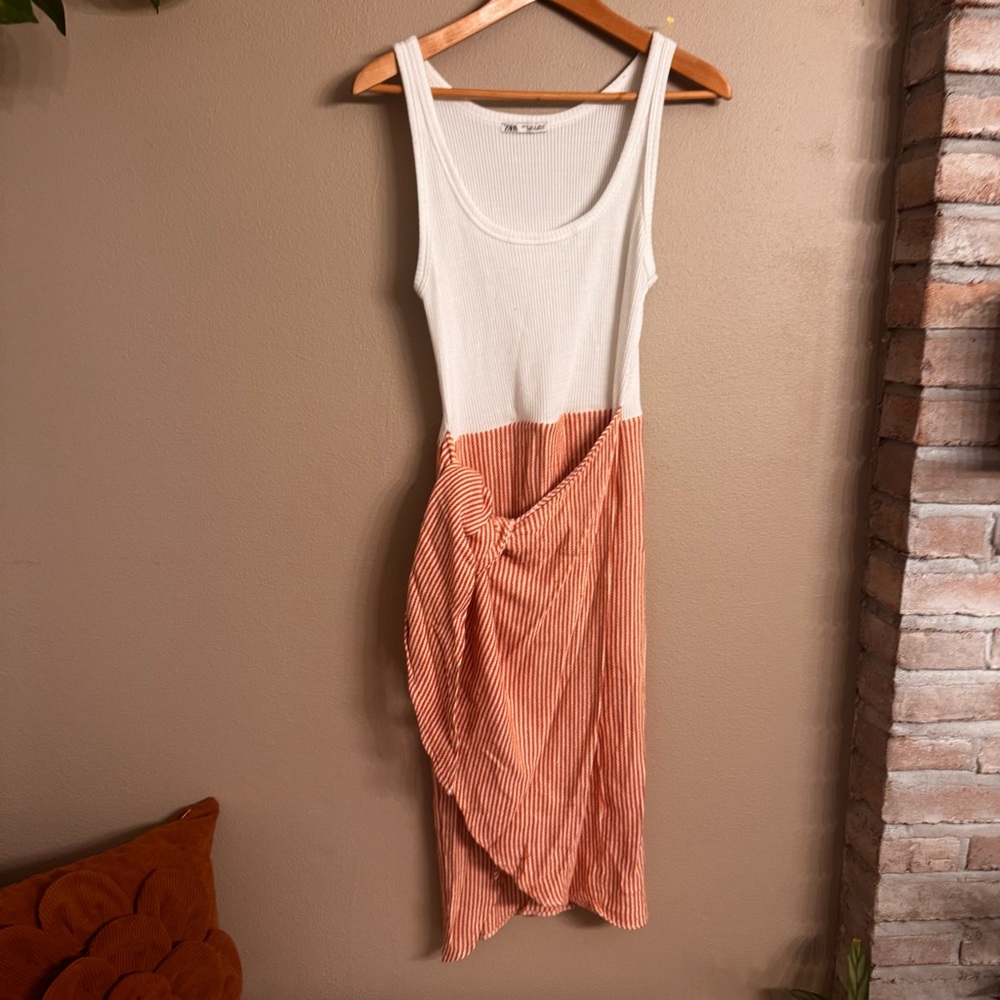 ZARA Wrap Ribbed Tank Dress - Picture 2 of 6